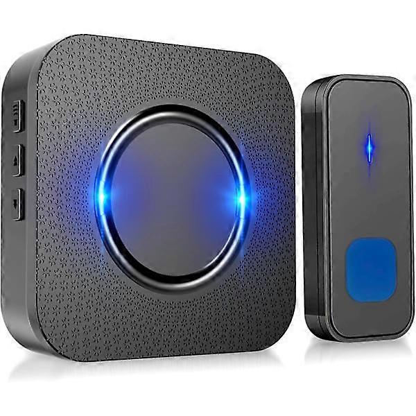Wireless doorbell, long-range cordless doorbell, wall socket, battery-powered button