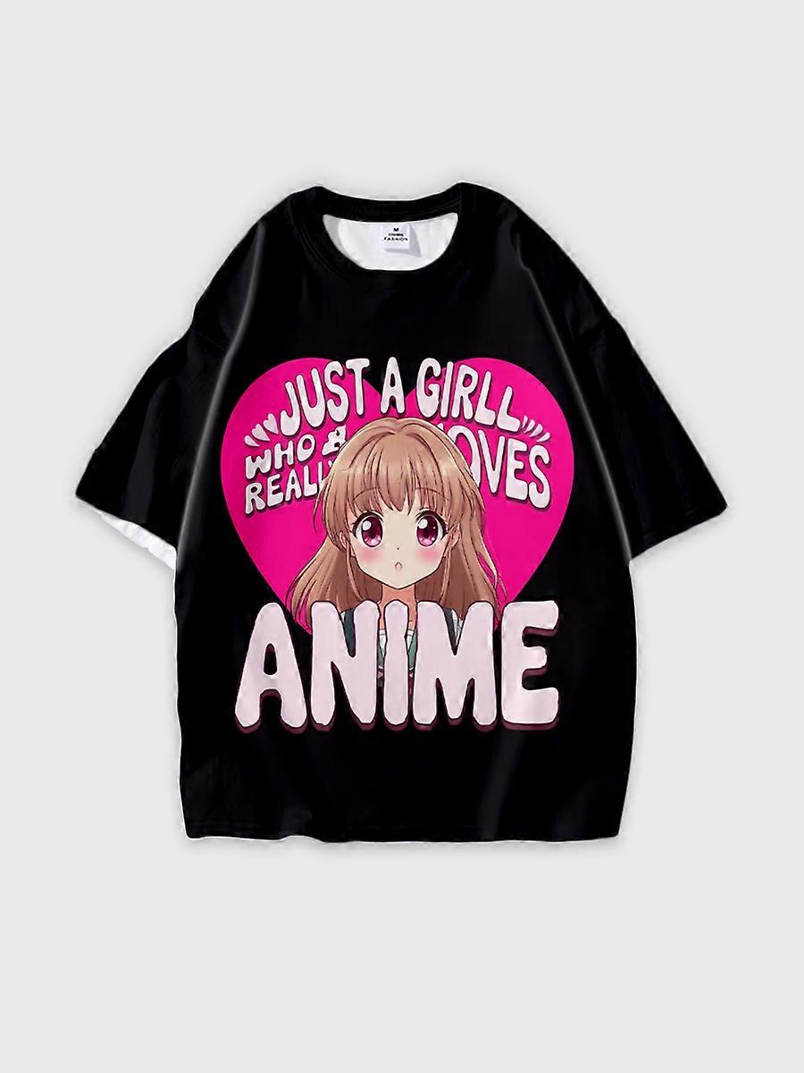 T-shirt round neck book Characters Pattern loose short sleeve P1216