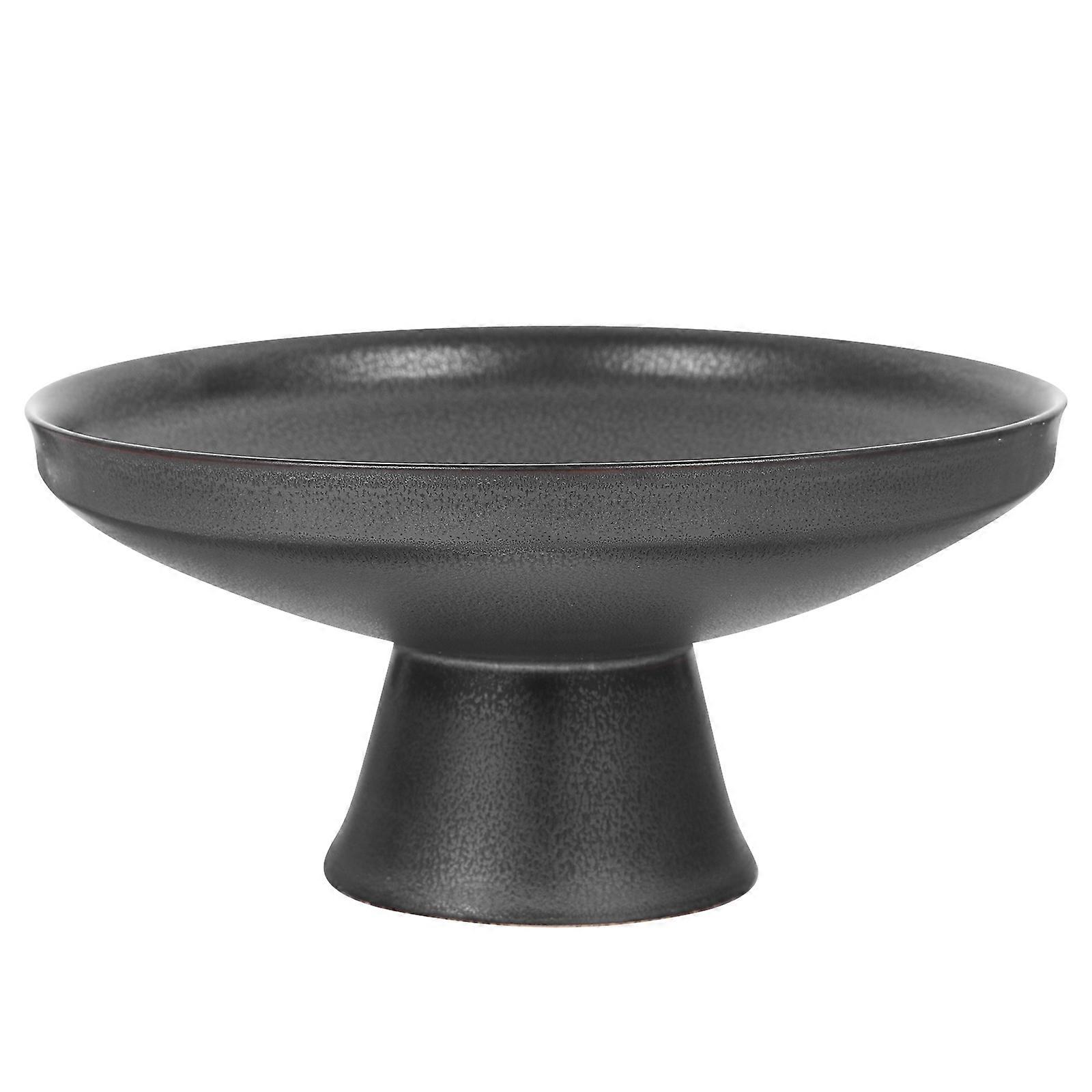 Footed Fruit Tray Ceramic Serving Plate Elegant Design High Base Fruit Storage 1 Piece