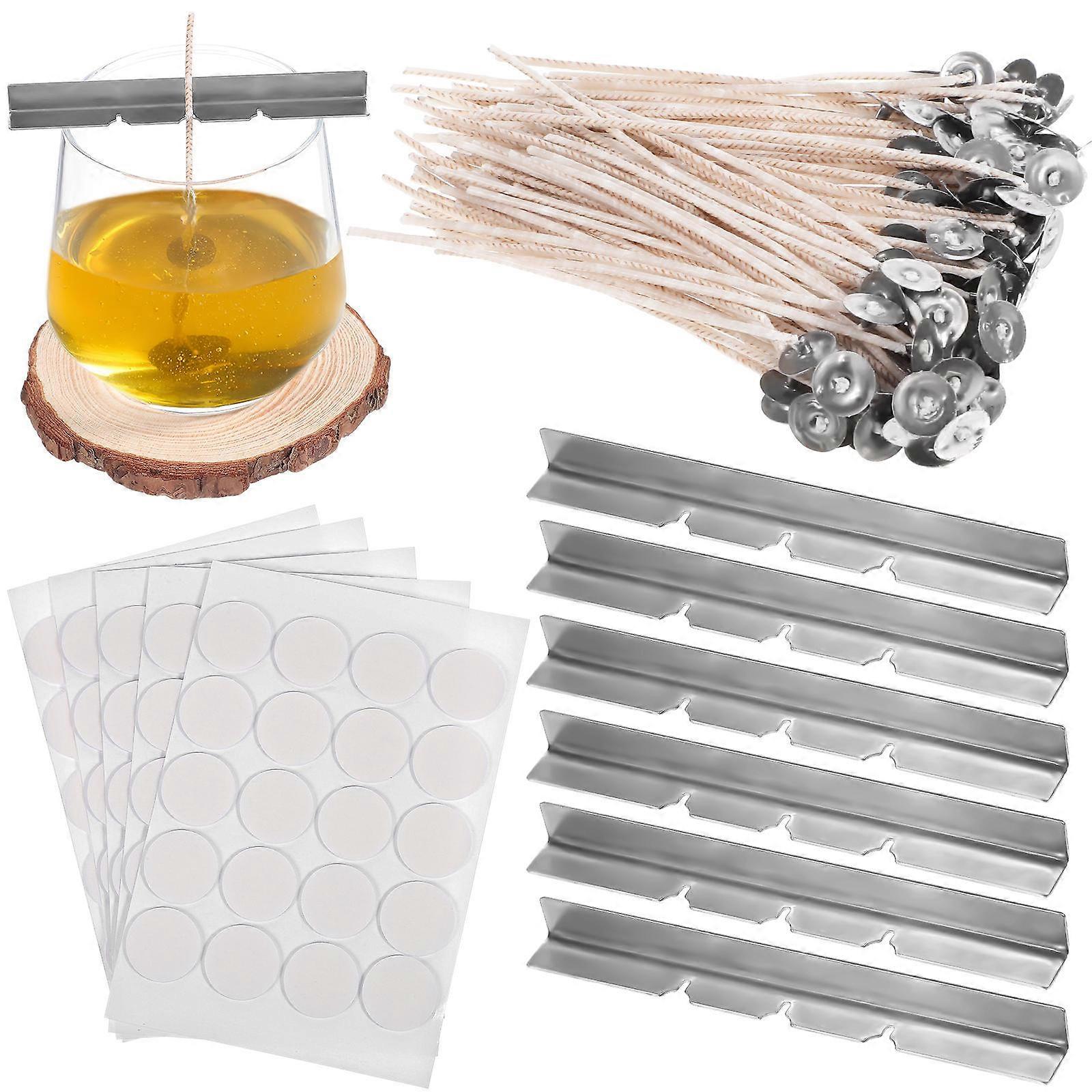 Candle Wicks with Centering Devices and Stickers for DIY Handmade Candle Making Crafts