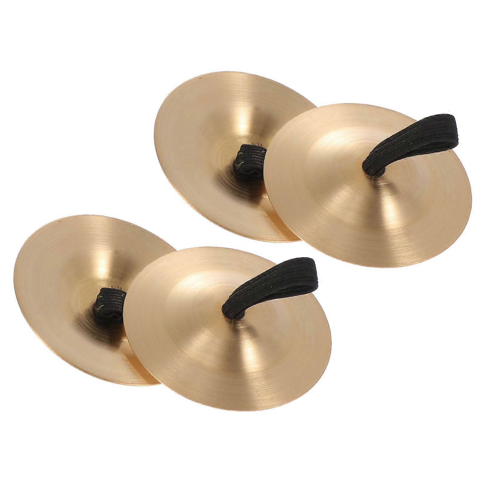 4pcs Copper Finger Cymbals for Musical Instruments, Durable Polished Design for Belly Dancing, Dance Parties, Parent Interaction & Music Education
