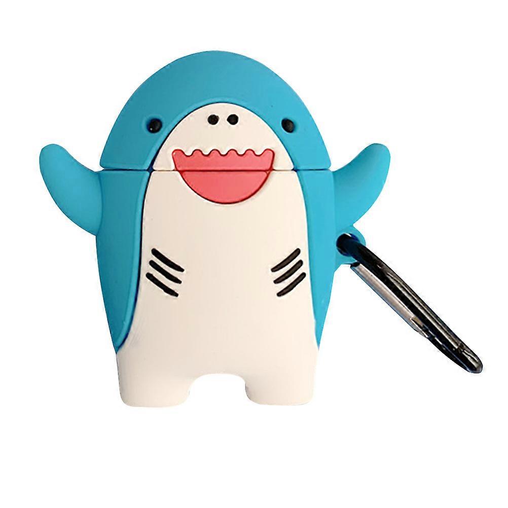 Cute Wireless Earphone Protective Case Shark Design Gift Giving Bump Protection 1Pack