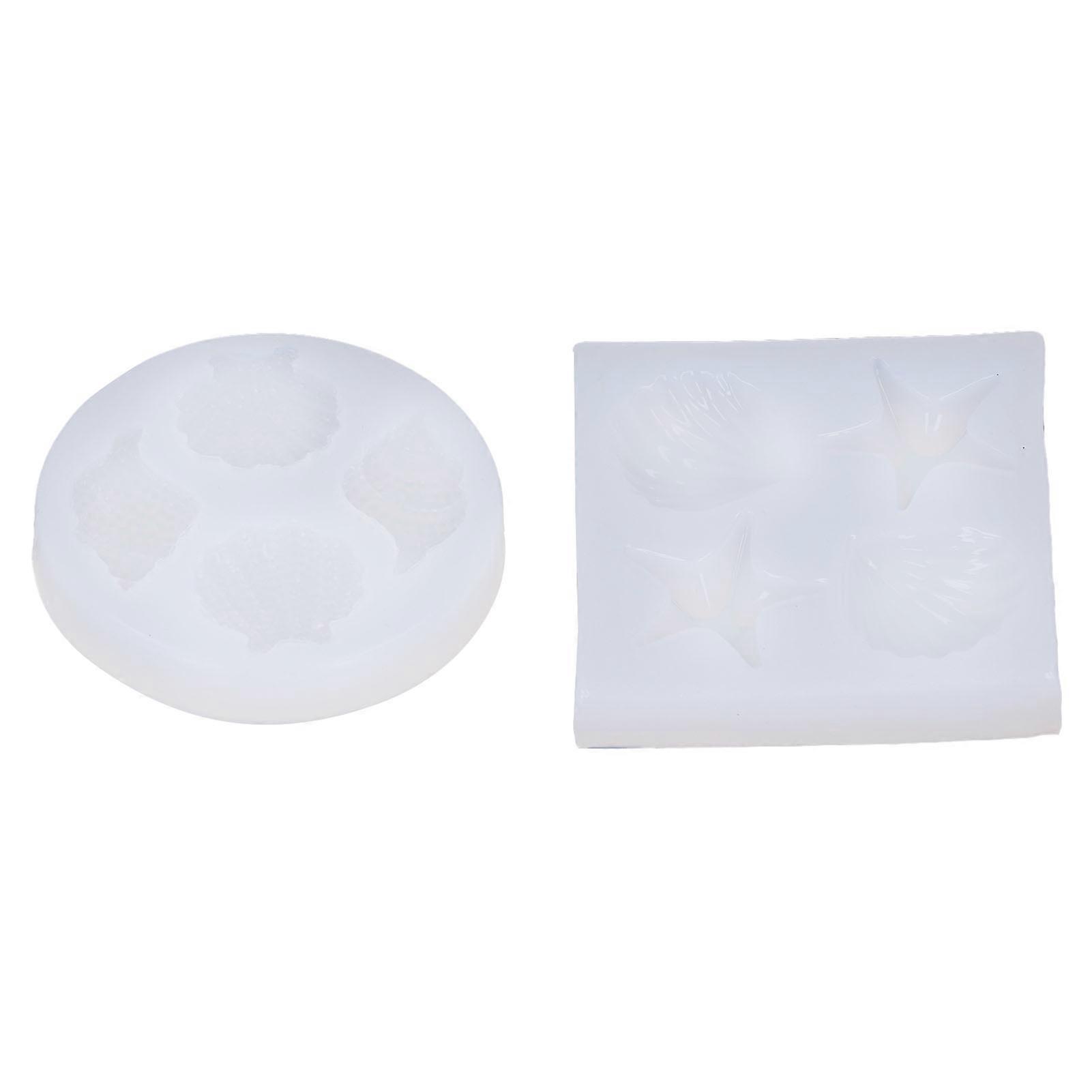 2PCS Transparent Silicone Seashell Molds 7x1.3x7cm for DIY Cases