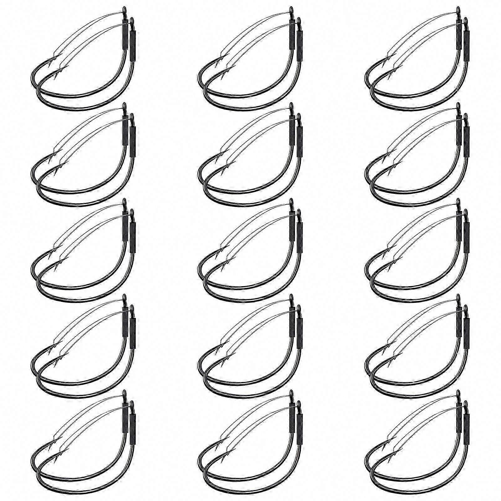 30Pcs Wacky Rig Fishing Hook with Guard Fishing Hook for Wacky Rigging Lures Wide Gaps Wacky Hook XL