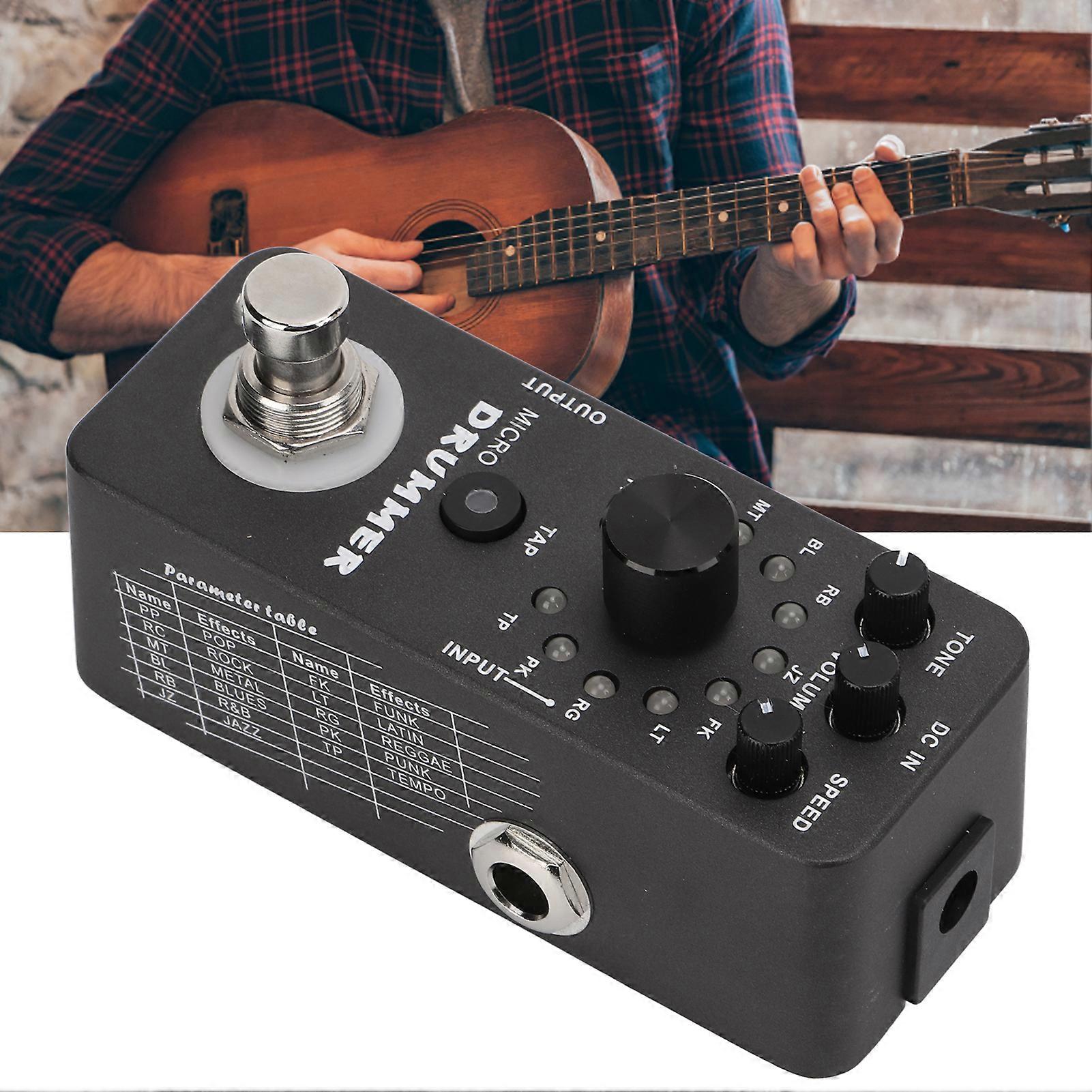 Drum Machine Pedal 121 Drum Loops Electric Guitar Monoblock Effect with True Bypass 95mA