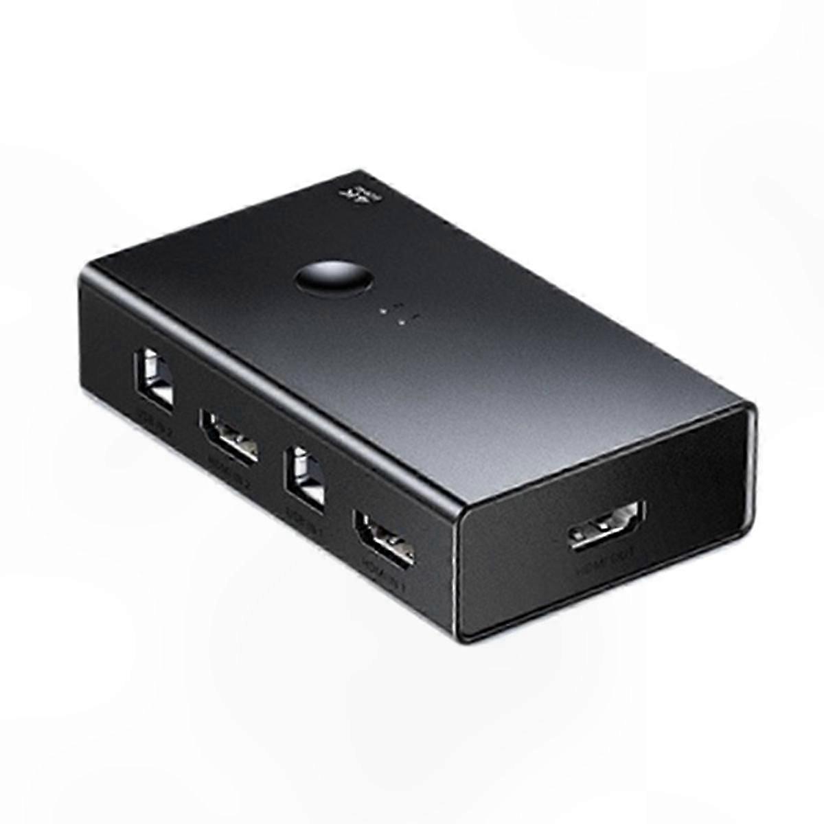 4K@60Hz USB 2.0 KVM Switch with 2 Inputs and 1 Output Port