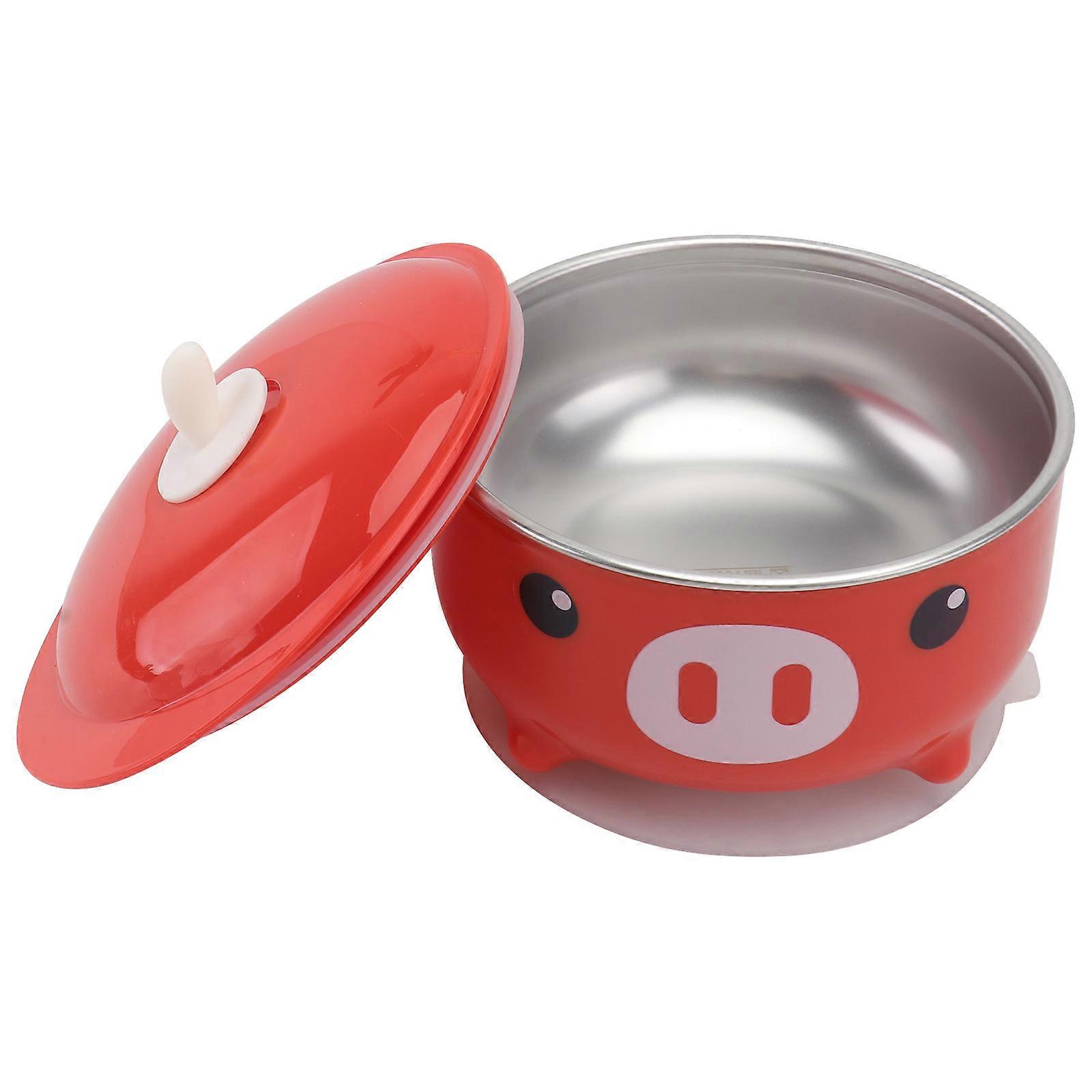 1Pcs Round Anti-drop Baby Bowl For Infants With Cartoon Pig Pattern Suitable For Mealtime Measuring 13X7CM