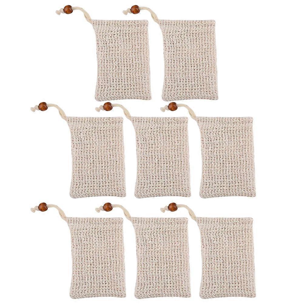 Exfoliating Shower Soap Pouch 8Pcs Mesh Drawstring Storage Ideal For All Ages Bath
