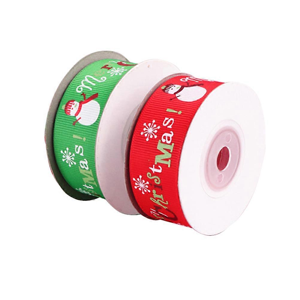 סרט חגיגי לעטיפה 2 לחמניות חוט צד כפול קישוטי חג המולד עטיפת מתנה בצבע מגוון
