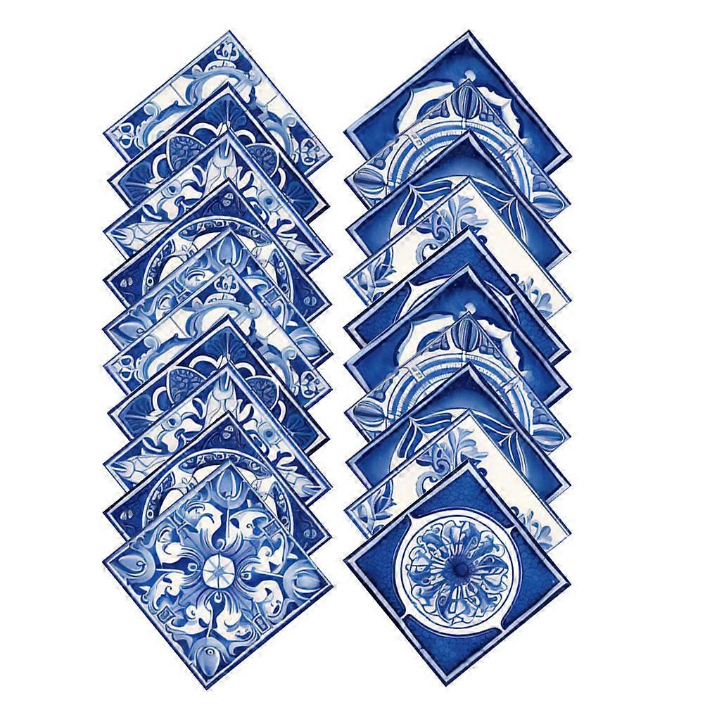 20Pcs PVC Wall Tile Decals Square Shape For Homeowners Balcony Decoration Self-Adhesive Functionality