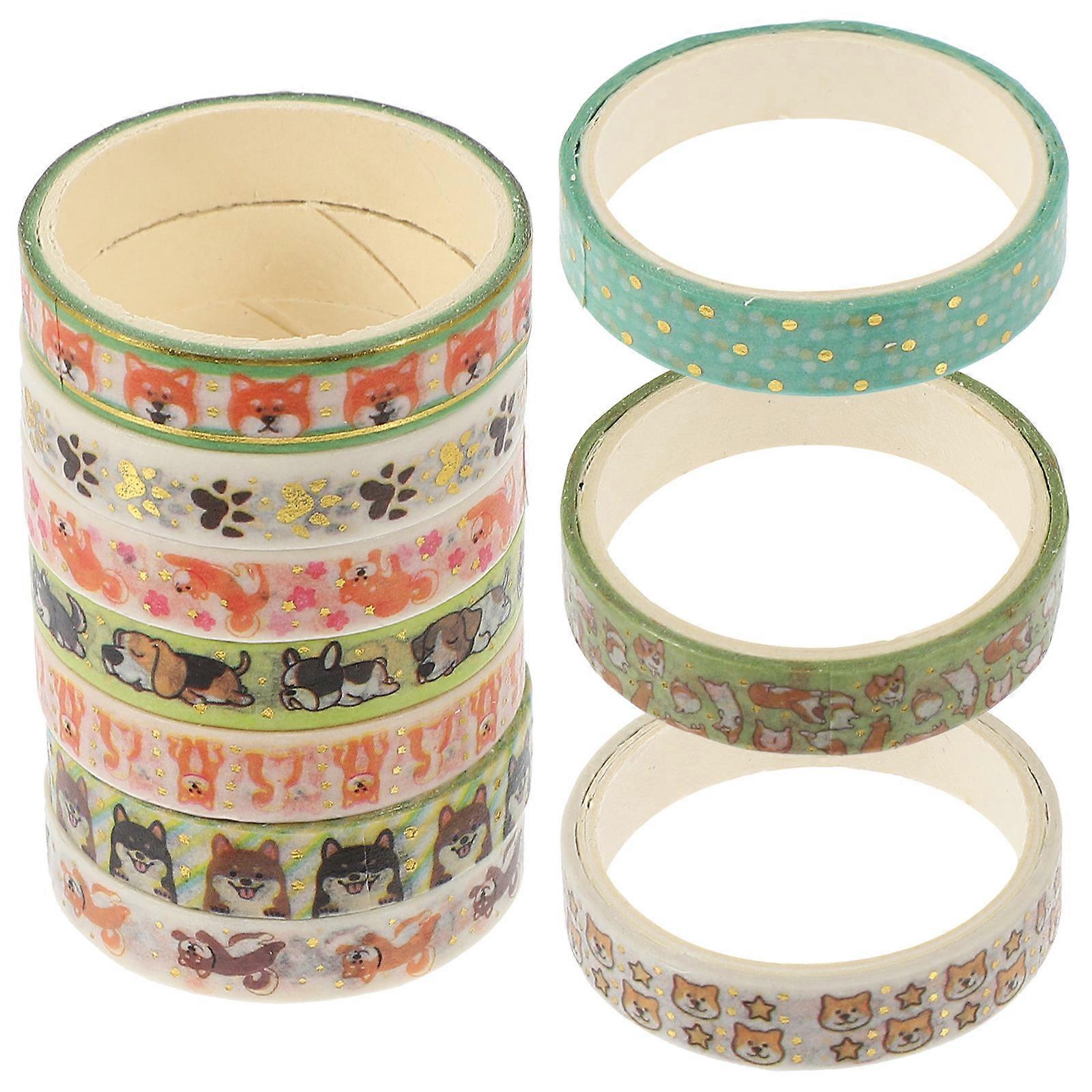 10 Rolls Washi Paper Tapes for Dogs and Cats Scrapbooking and Diary Decorative Stickers