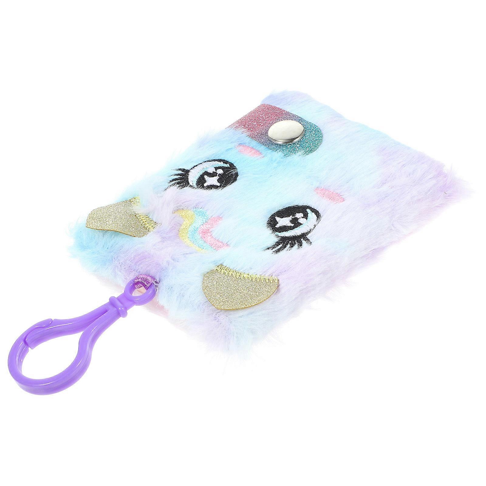 Purple Plush Cover Hanging Notebook for Daily Use with Creative Design and Paper 5.5 x 8.5 inches