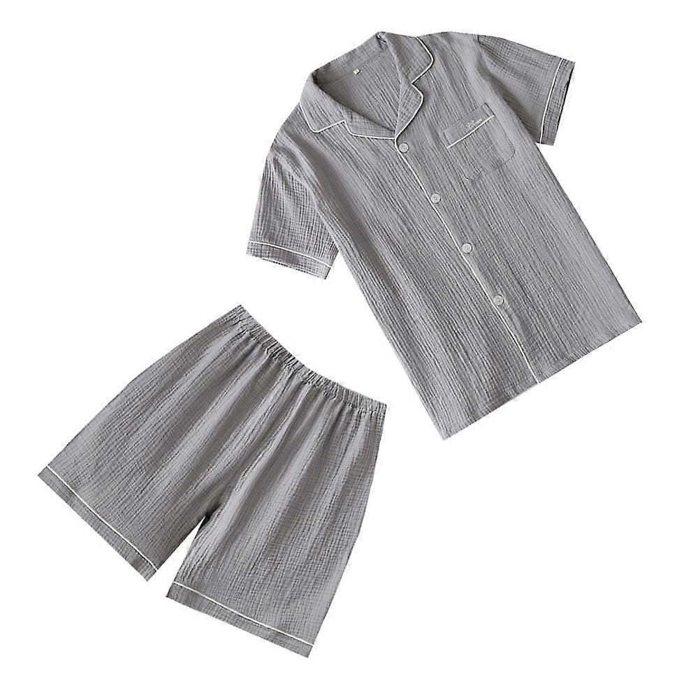 Grey Cotton Men Pajamas Set for Comfortable Sleeping Lightweight and Breathable Material