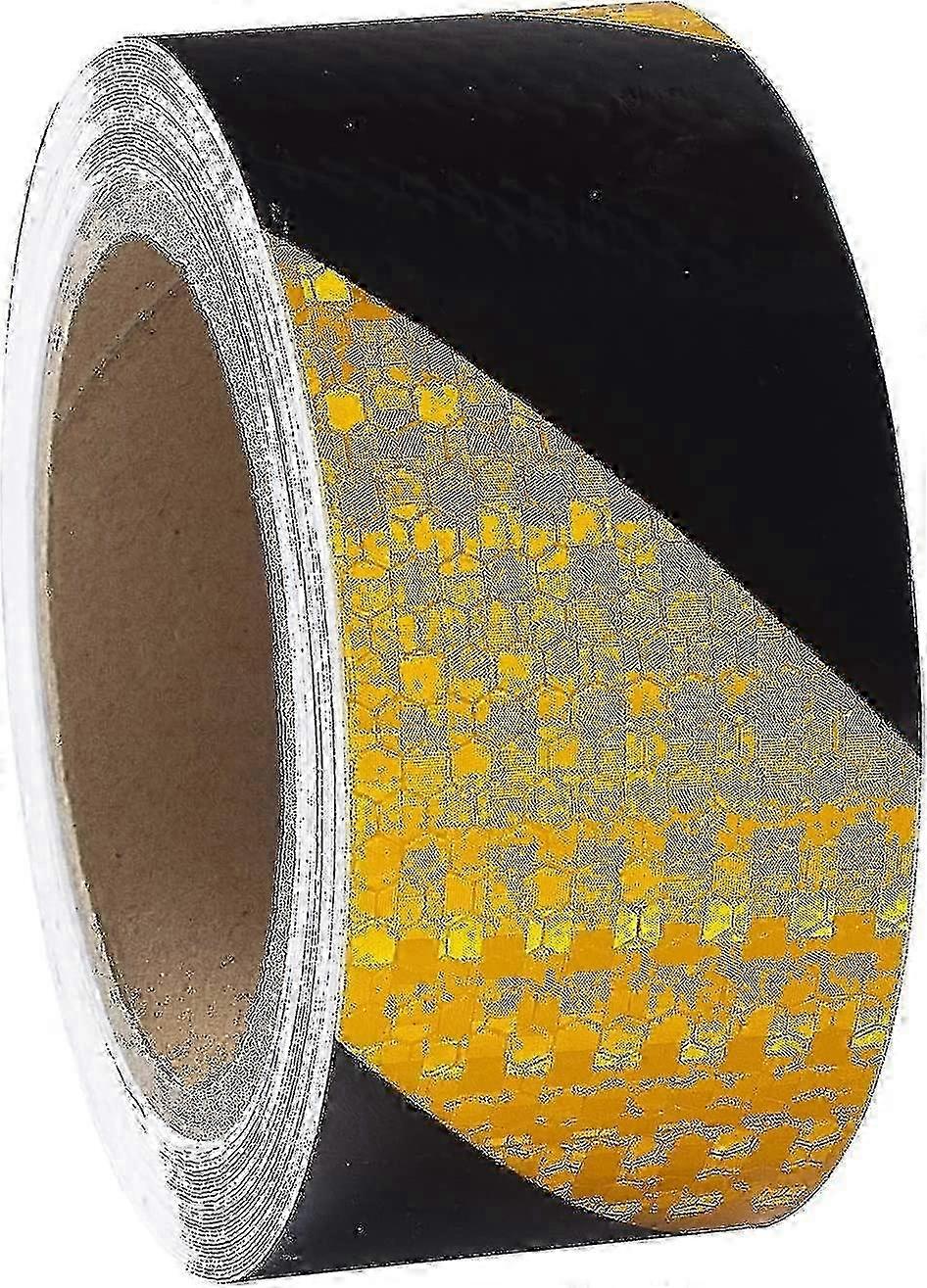 Ruban d’avertissement extérieur jaune noir 10m x 5cm réfléchissant imperméable TroveMart