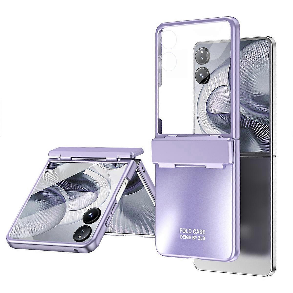 For Xiaomi Mix Flip 2 Case Electroplating Hard PC Protective Phone Cover with Screen Protector