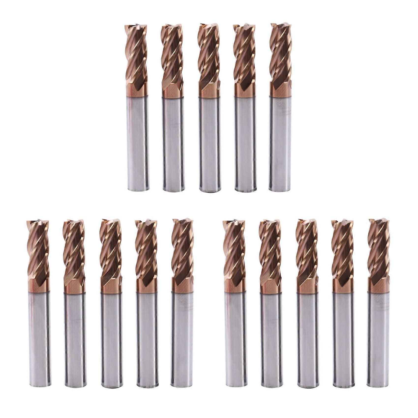 15 PCS HRC55 8mm Carbide Shank End Mills D8X20XD8X60L 4 Flutes Standard Length Side Milling Face Profiling Planing Cutters