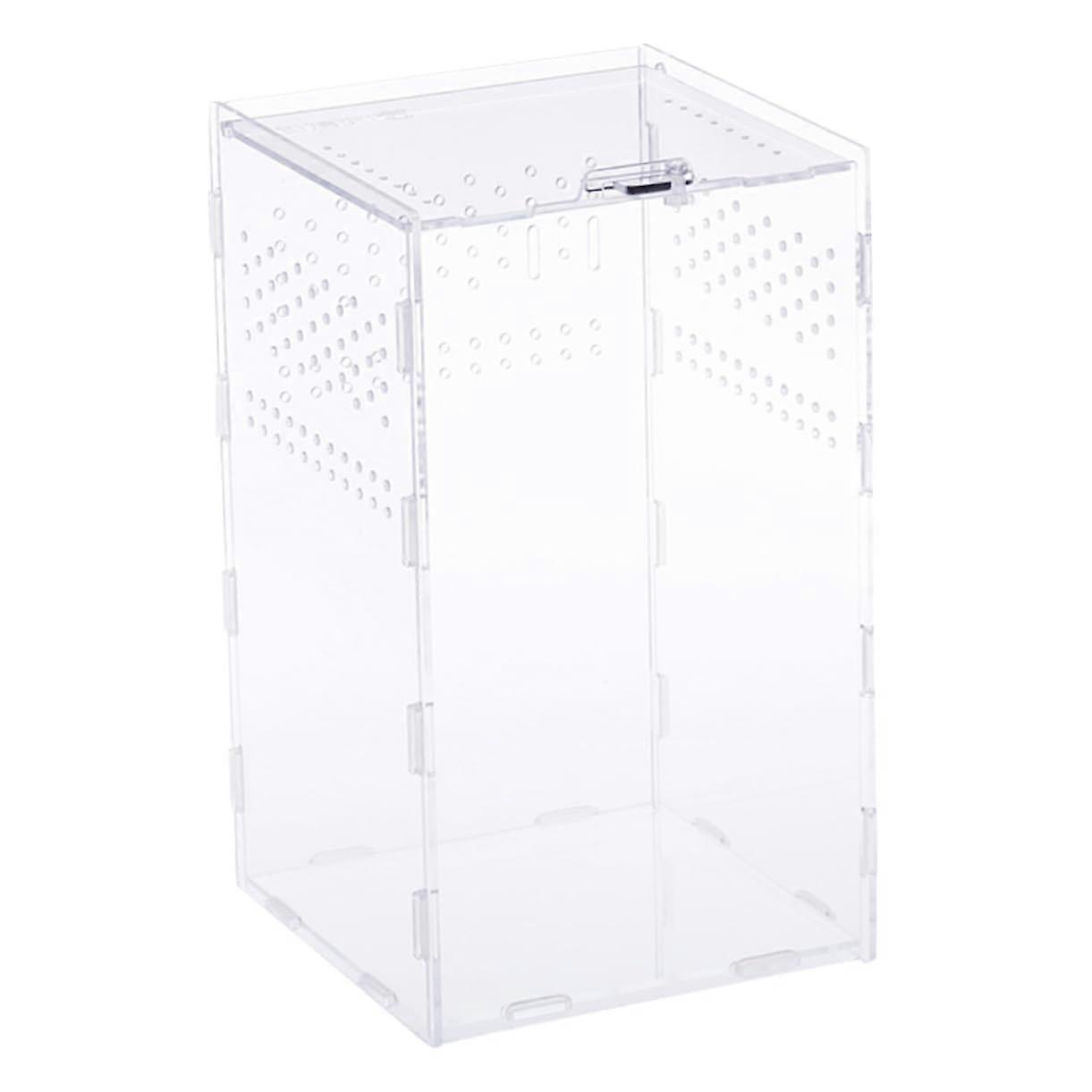 Clear Reptile Habitat Box Set - Transparent Feeding Bin for Lizards, Snakes, Frogs, Durable Easy-Clean Terrarium Accessory