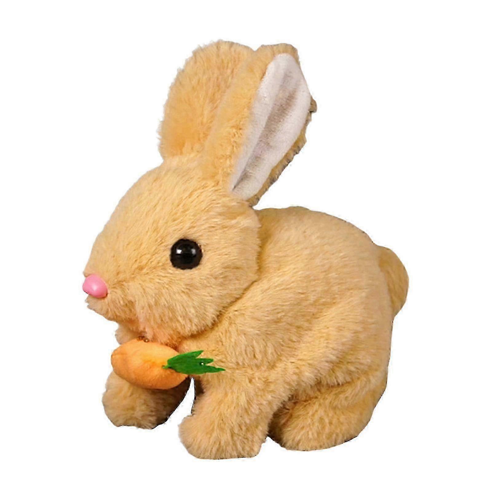Realistic Talking Walking Bunny Toy Robot, Interactive Easter Plush Rabbit for Kids Gift