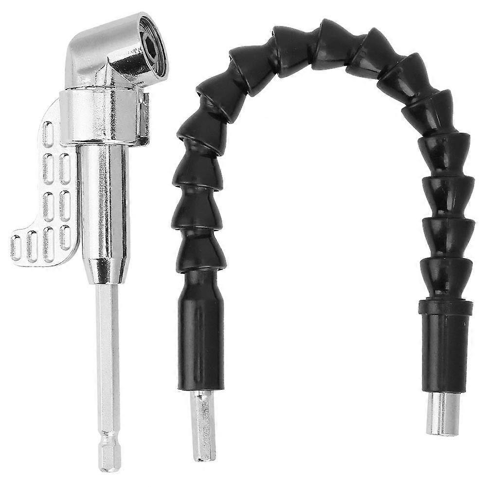 Right Angle Drill Adapter and Flexible Drill Extension Kit with Magnetic Lock and Quick Bit Change