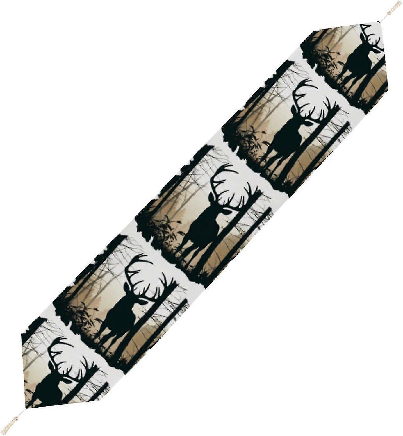 Deer Silhouette Table Runner, Seasonal Kitchen Dining Table Runner, Party Center