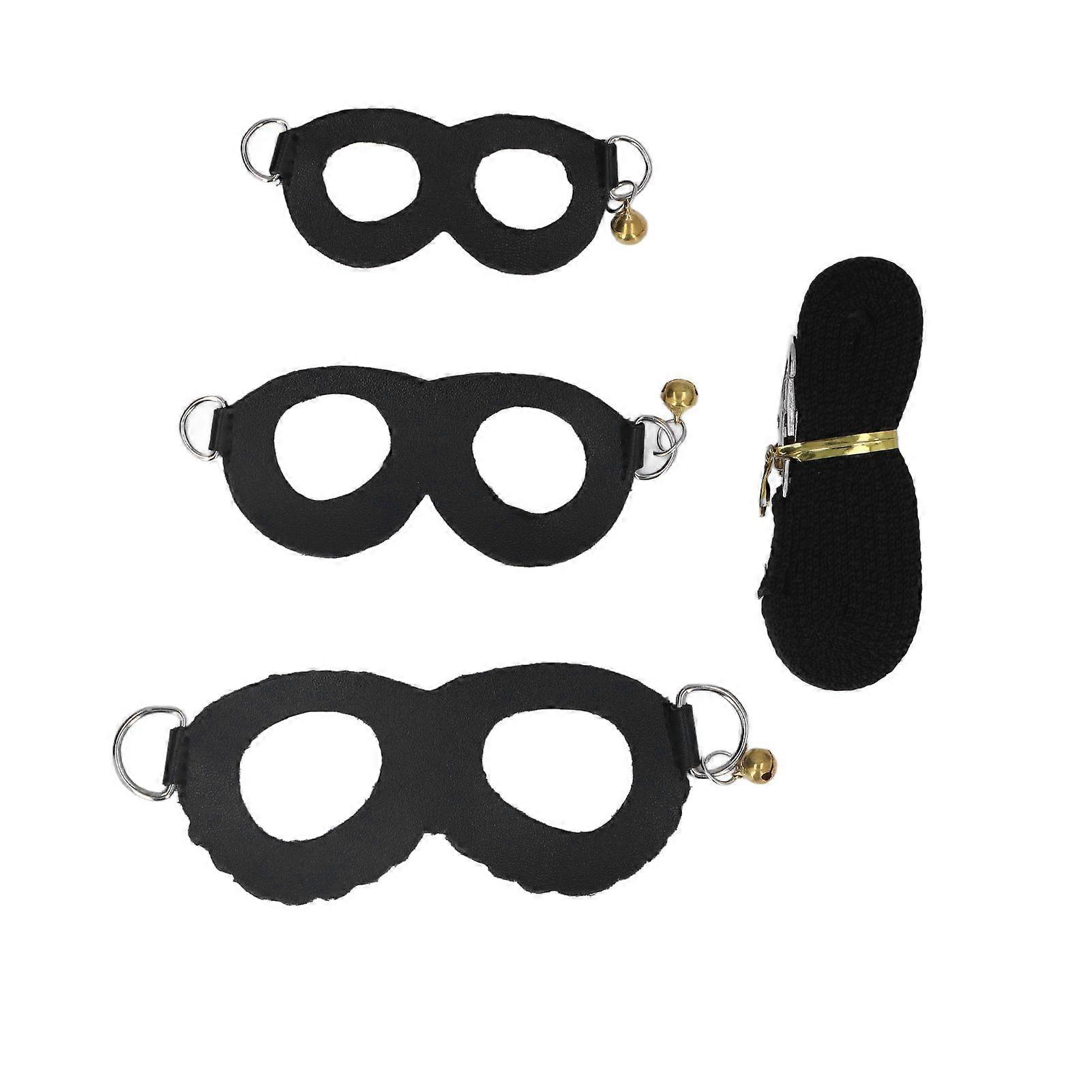 Hamster Harness and Leash Set Artificial Leather Soft Easy To Wear Rat Walking Harness Vest and Leash Set with Bells Black