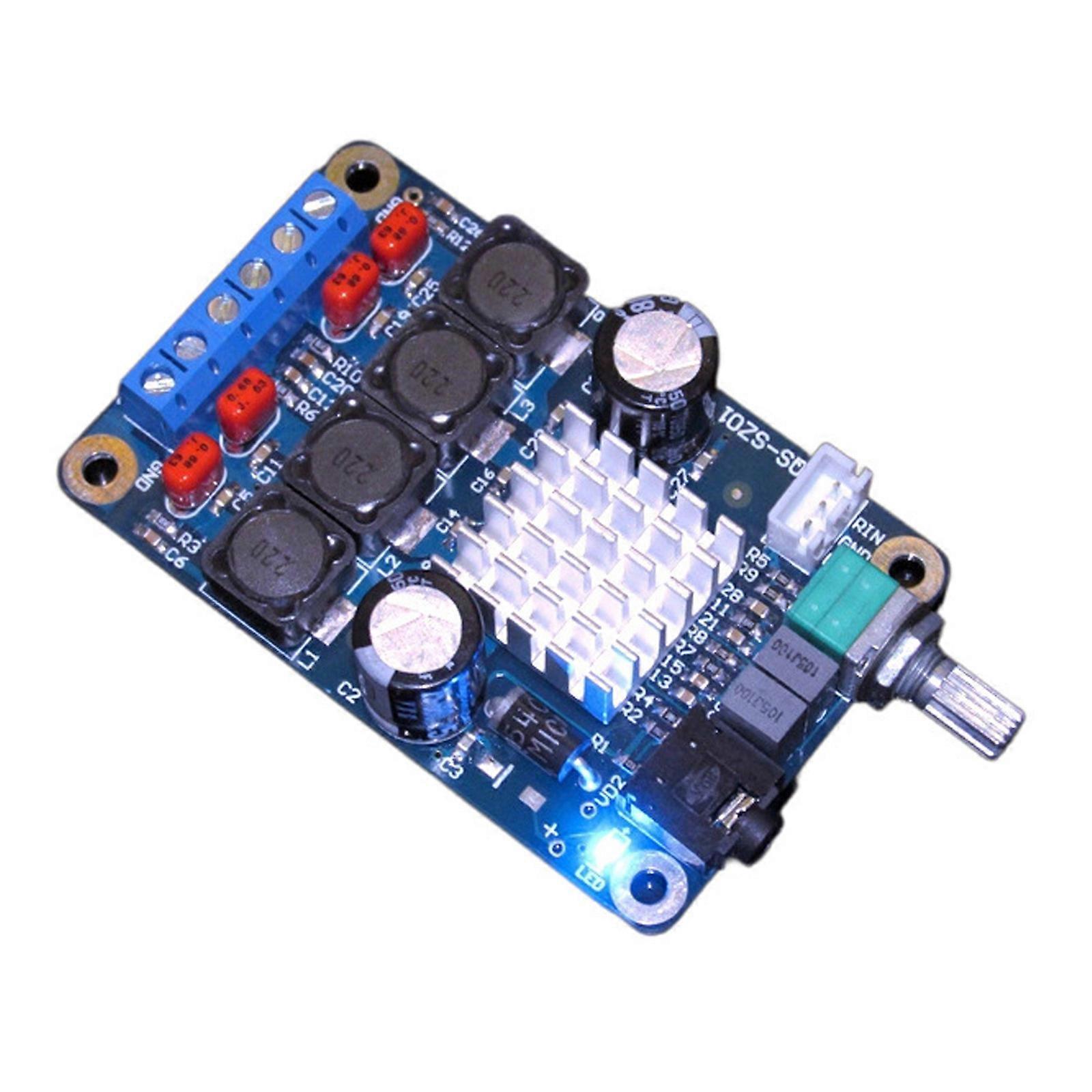 TPA3116D2 Double Channel Digital Power Amplifier Board 50Wx2 12-24V Power Stereo Module for Car Vehicle Computer Speaker Multicolor