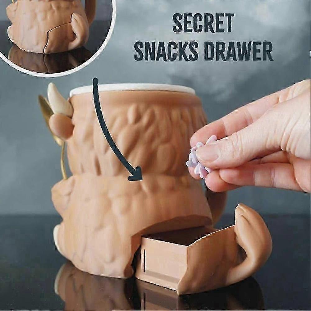 Highland Cow Eisbecher-Halter - Niedlicher Wärmeisolierer Für Pint-Behälter Mit Snack-Schublade