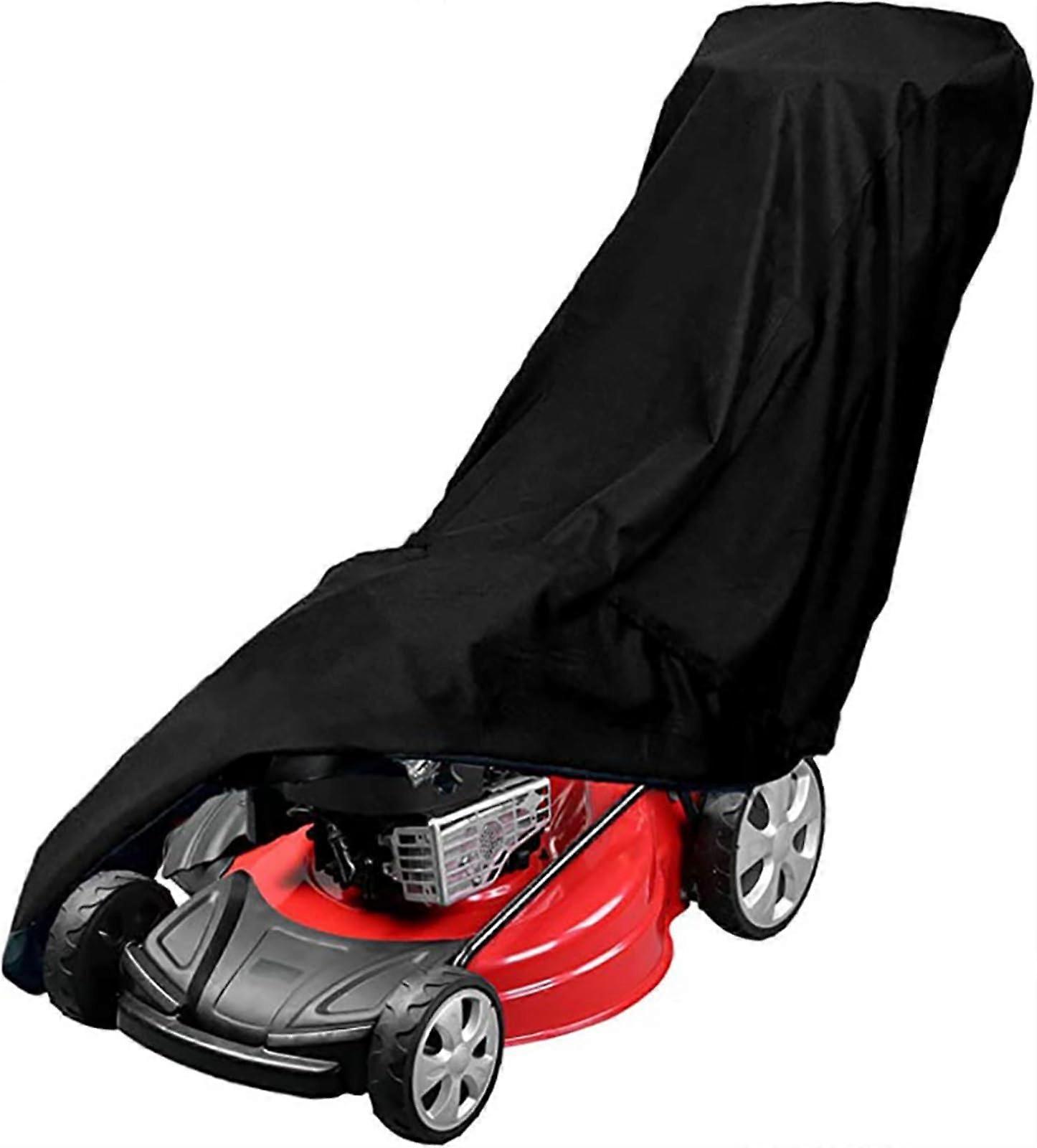 Outdoor Lawn Mower Cover 210D Polyester Oxford Cloth Universal Fit Black Drawstring 193x112x64cm