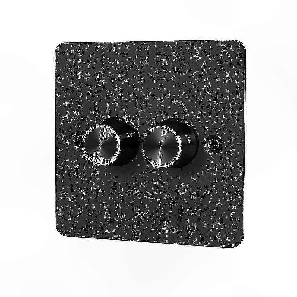 2 Gang LED Dimmer Switch for 12V-24V, 120W Push On/Off Rotary Control Wall Dimmer