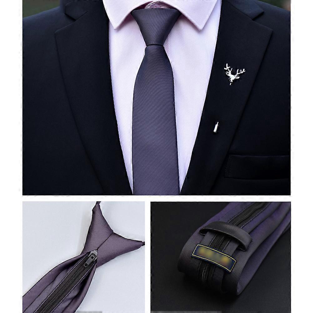 Purple Solid Color Slim Men's Neck Ties Business Fashion Style Simplicity Design For Party Lazy Formal 1 Set