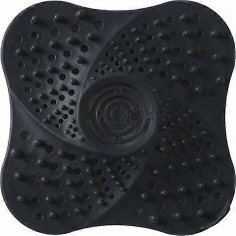 Anti-blocking Shower Drain Grids for Bathroom with Suction Cup (Black)