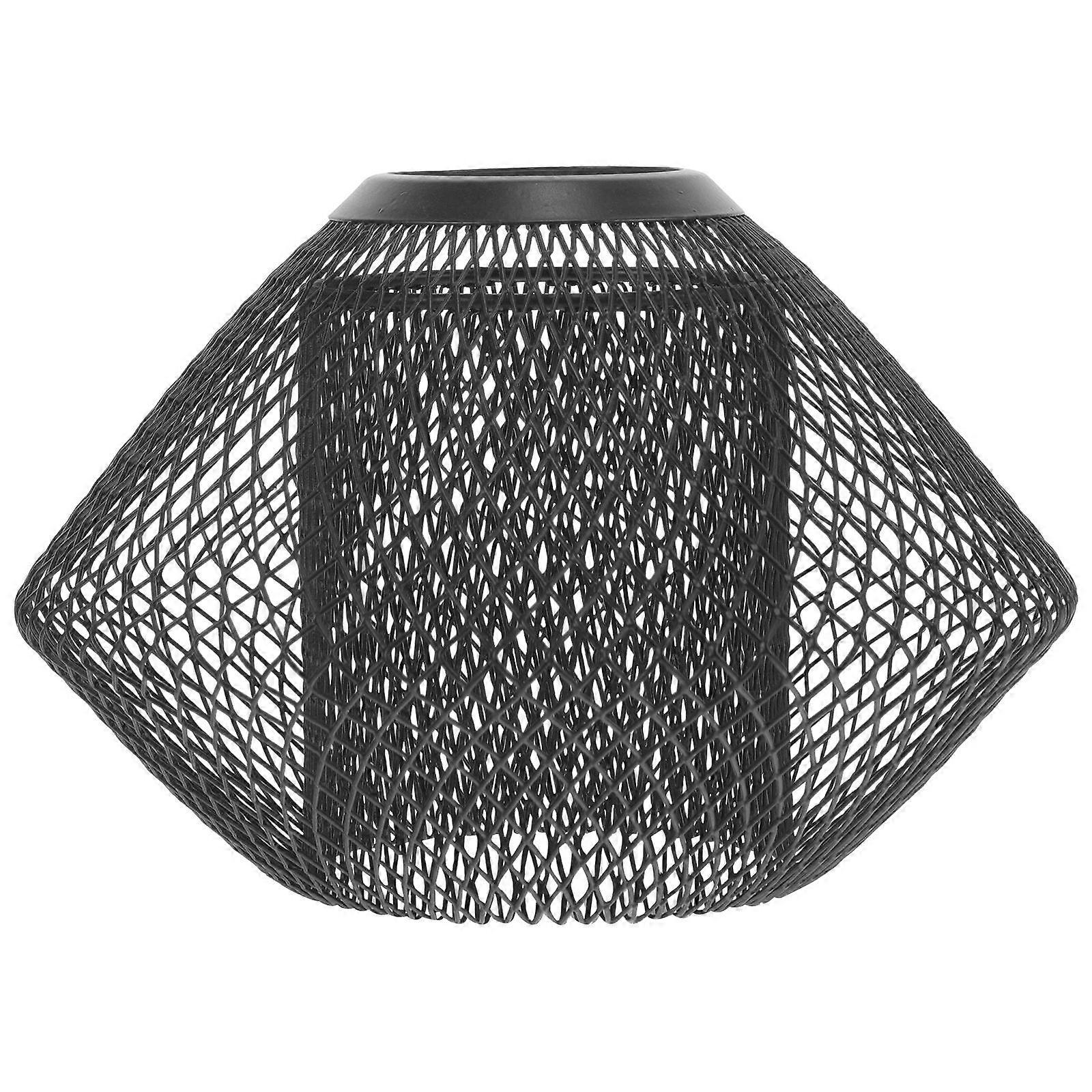 It sounds like you're referring to a **geometric iron lampshade** with a **double layer ceiling light cover**. This type of lighting fixture is