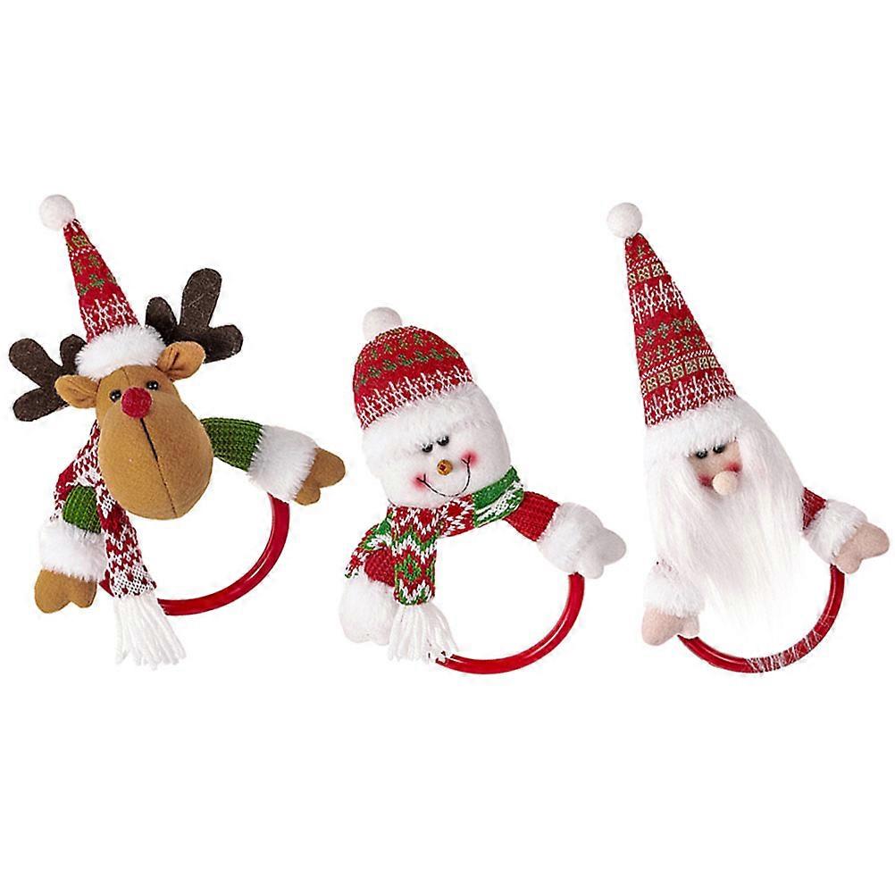 Christmas Wall Mounted Towel Holder for Hanging Decor 3Pcs Red Towel Ring