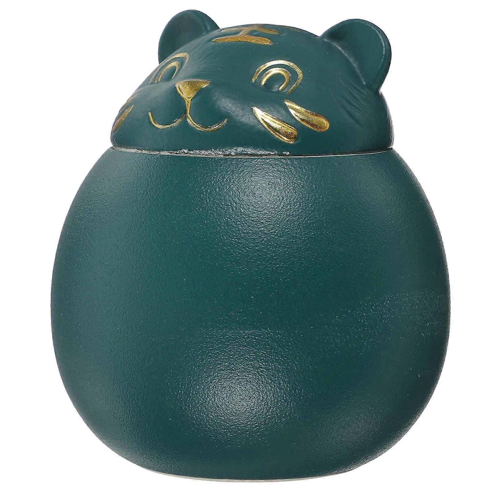 Multi-Use Tea Canister Ceramic Tea Jar for Storage Use Desktop Holder