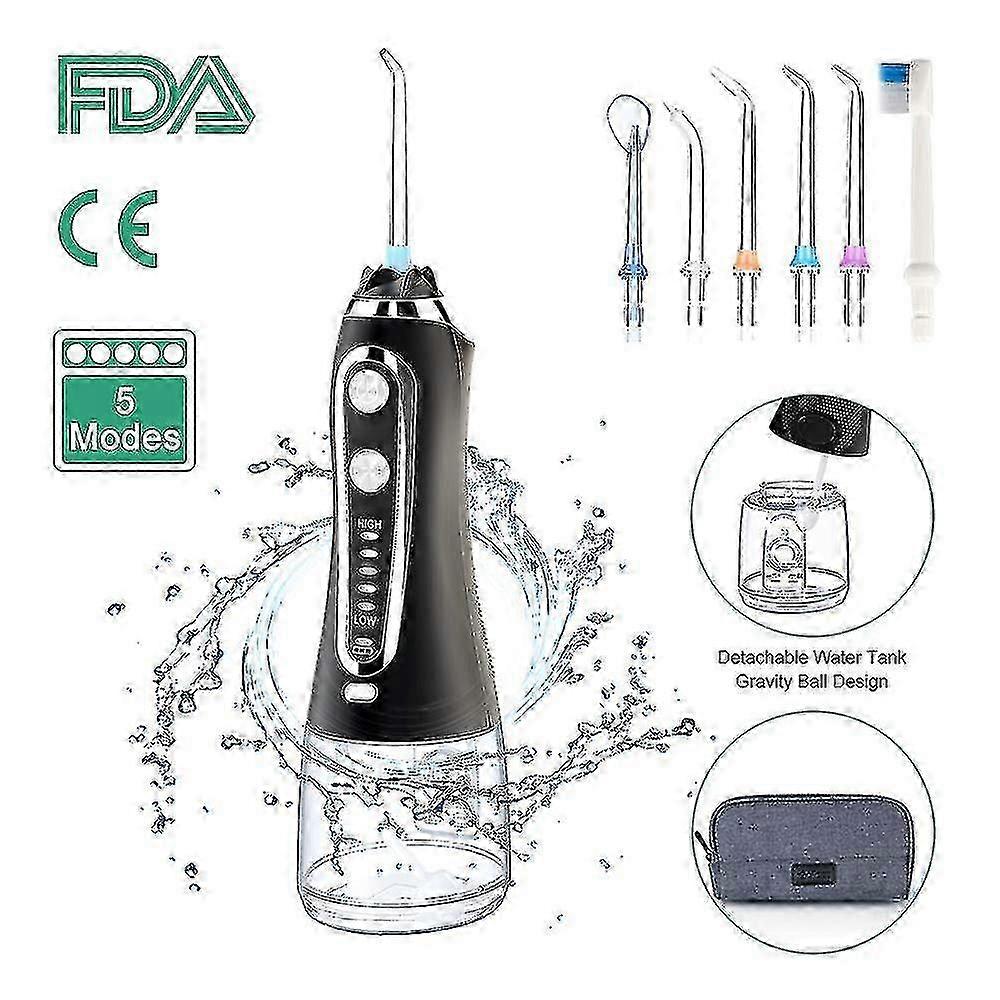 300ml Portable Oral Irrigator 5 Modes USB Rechargeable Dental Flosser with Travel Bag