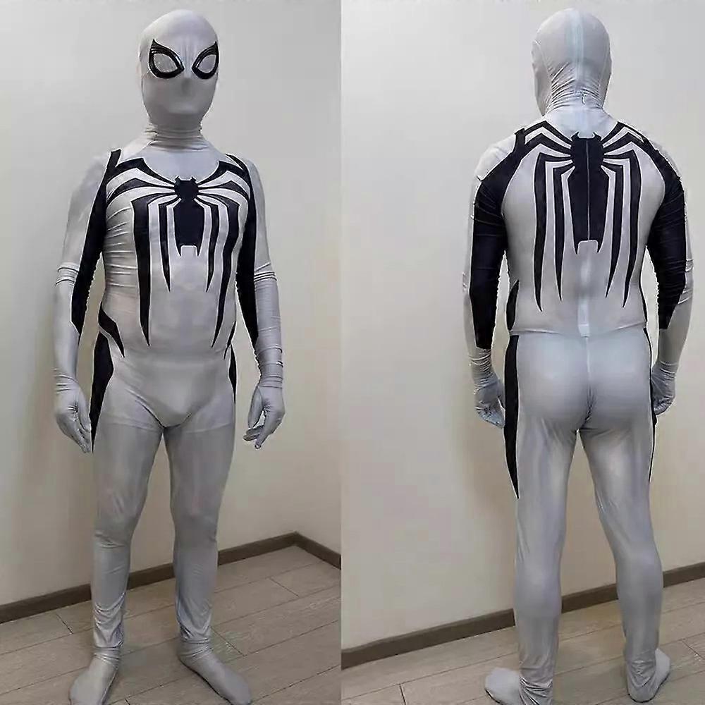 White Spider-Man anti-virus jumpsuit role play adult children's suit costume Halloween