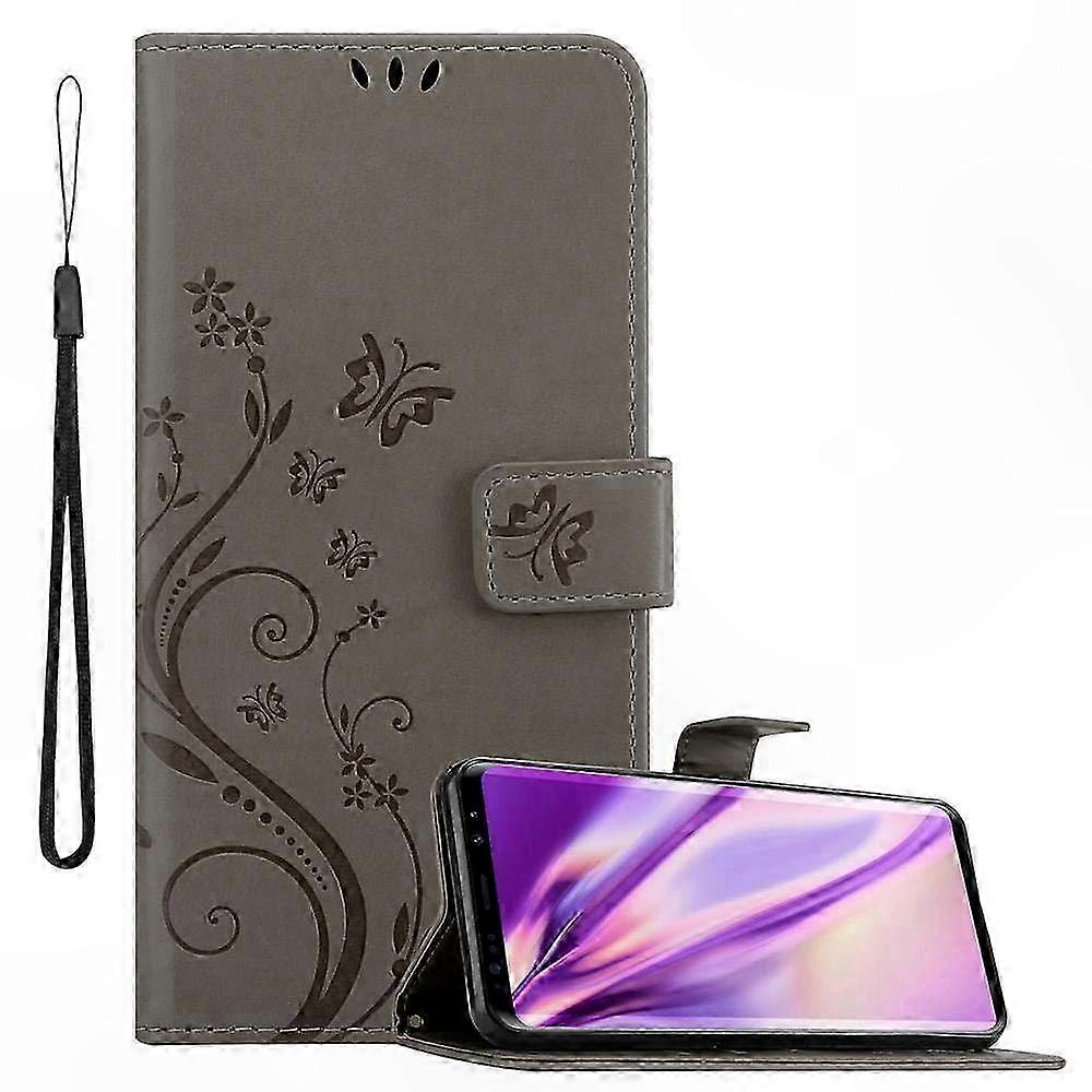 Floral Pattern Phone Case with Card Holder for Galaxy S9-Compatible Covers