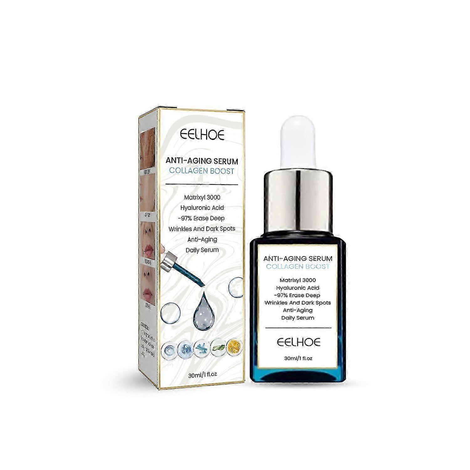 EELHOE Collagen Anti-Aging Serum, Fade Fine Line Collagen Recombination Anti-Aging Serum