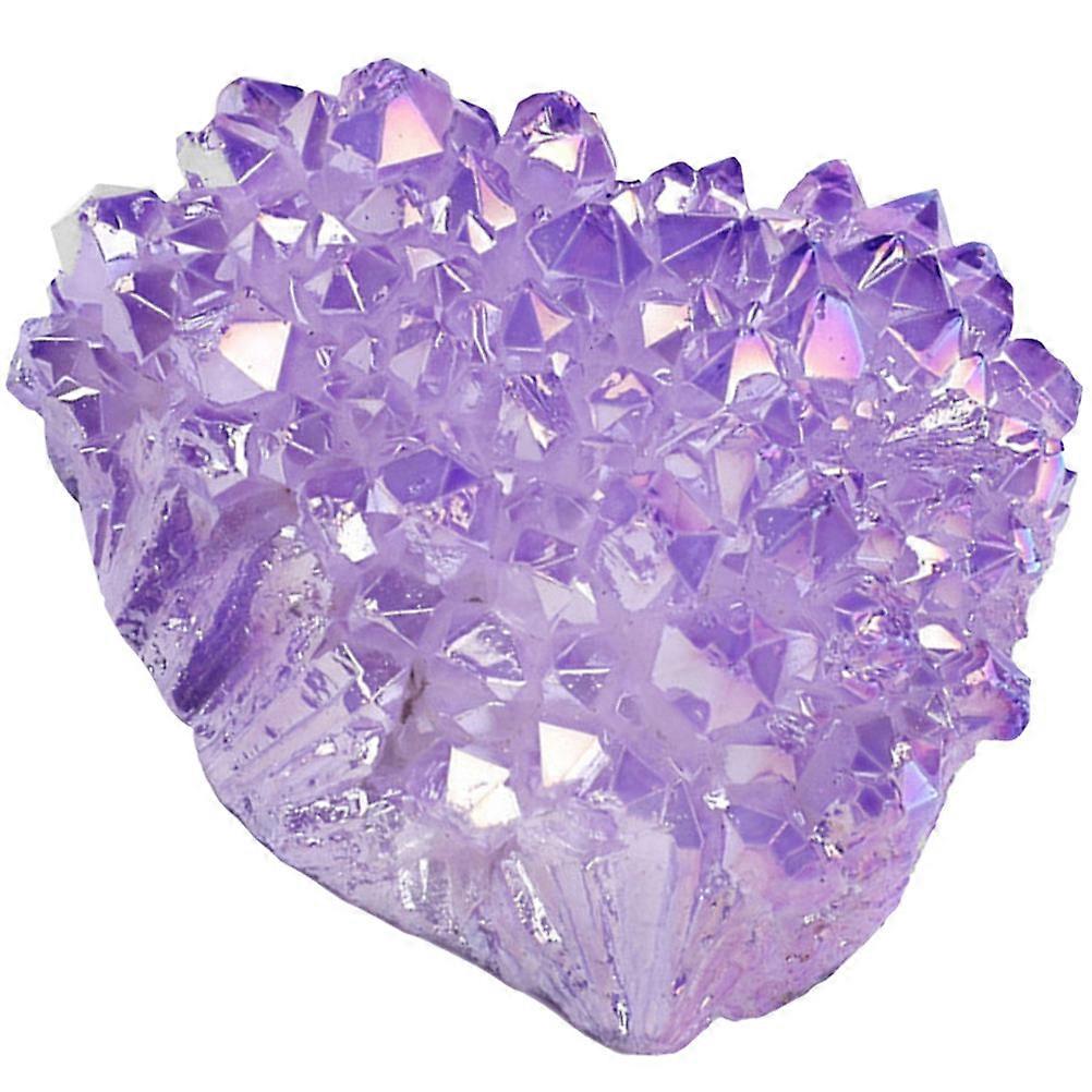 Violet Natural Crystal Artwork for Decor 2Pcs Desktop Ornament