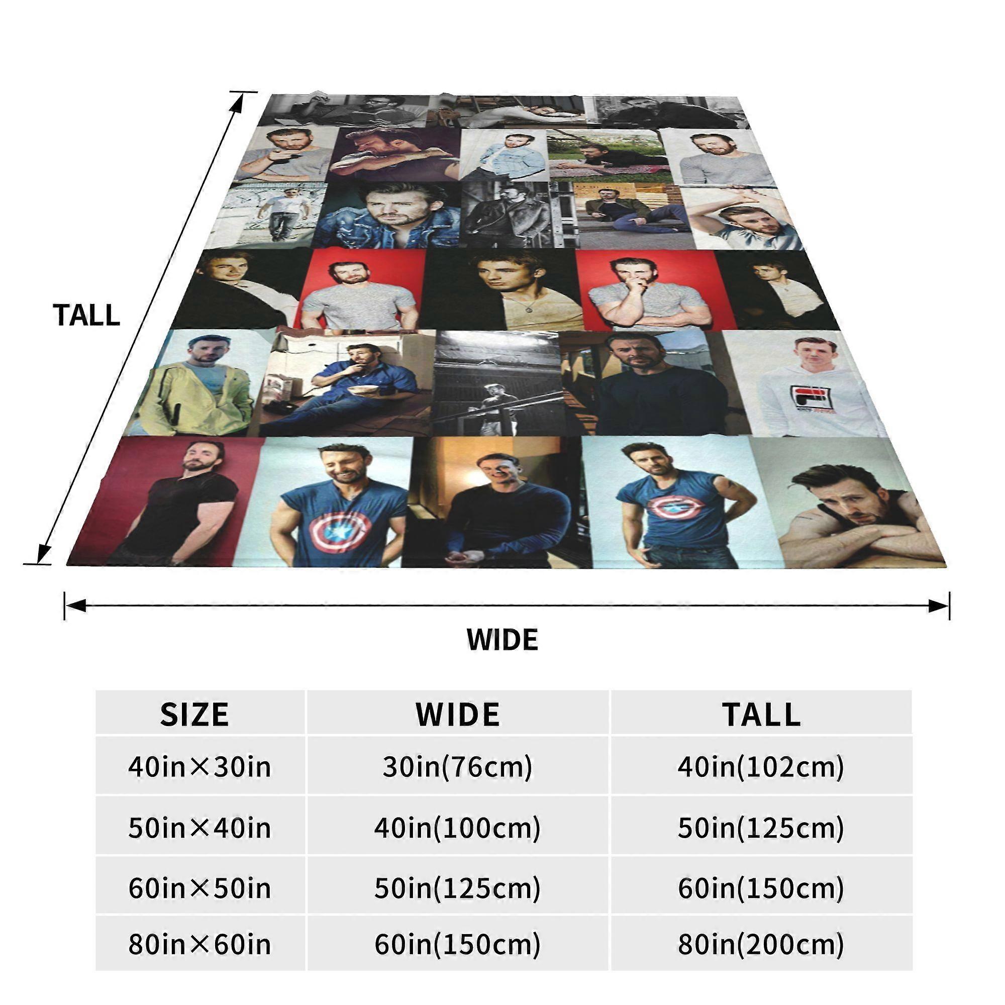 n719 Chris Evans Kasta Filt Mjuk Plysch Resefilt För Sovrum Vardagsrum Soffa Kontor Hela Säsongen Present För Kvinnor Män Flickor Pojkar ui719