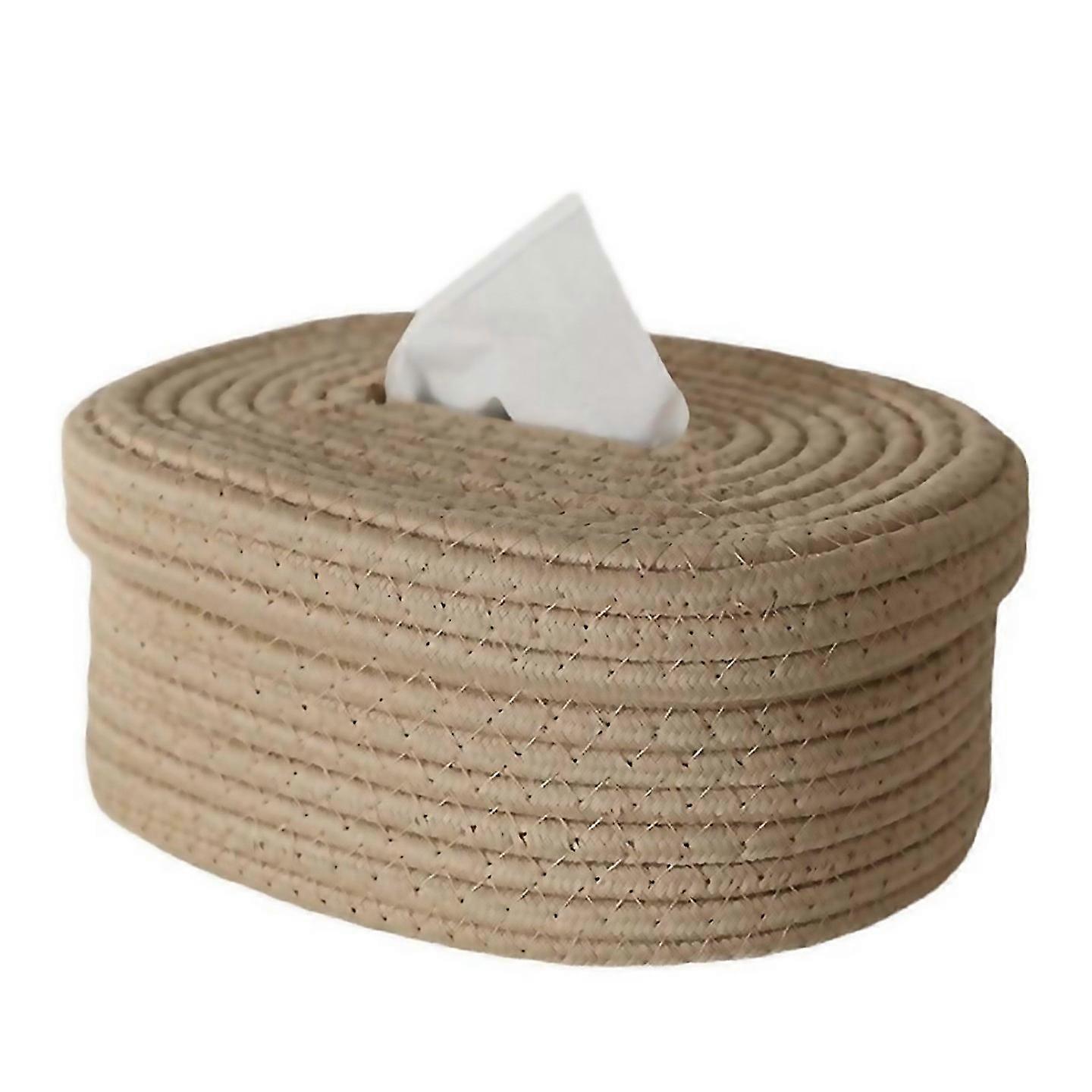 For Tissue Box Cover Square Tissue Holders Cotton Rope Covers