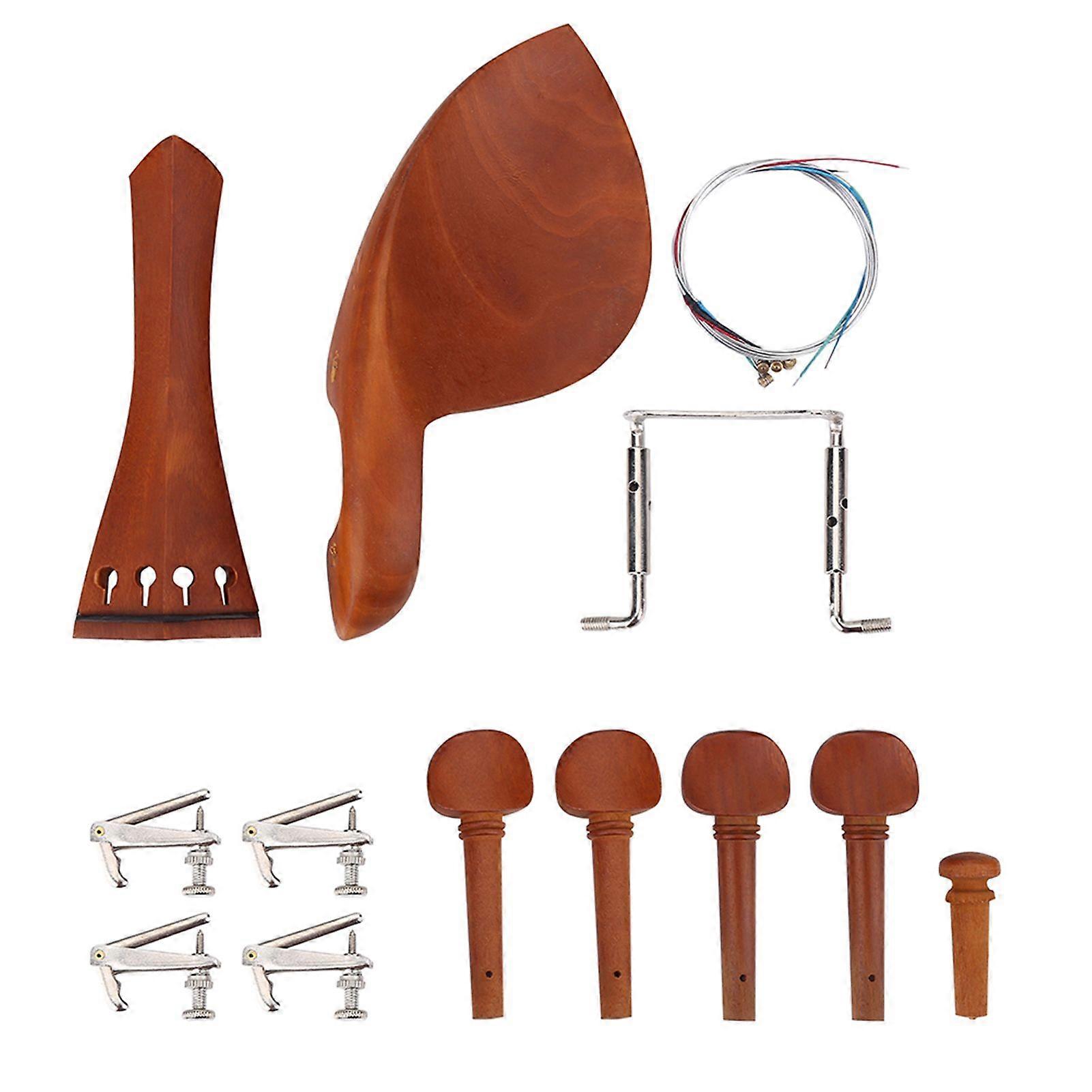 1Set Jujube Wood Violin Parts 4/4 Fittings Chinrest Pegs Tailpiece Tunners Endpin a String