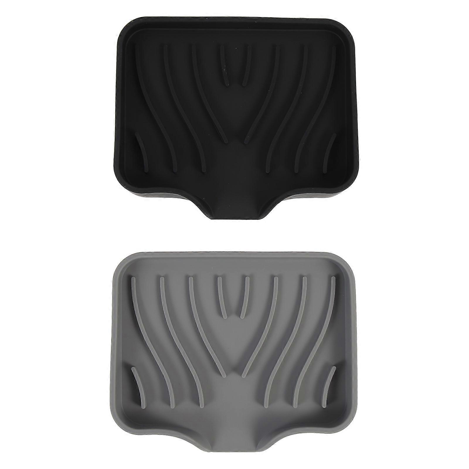 Soap Drain Holder with Drain Spout Silicone Soap Tray 8Pcs for Daily Home Use