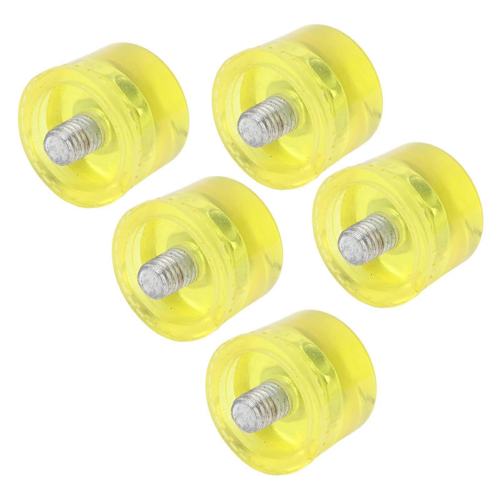 Hammer Replacement M8x1 5 Pcs Yellow Rubber Mallet Tips Set Soft Transparent Plastic DoubleFace 25mm