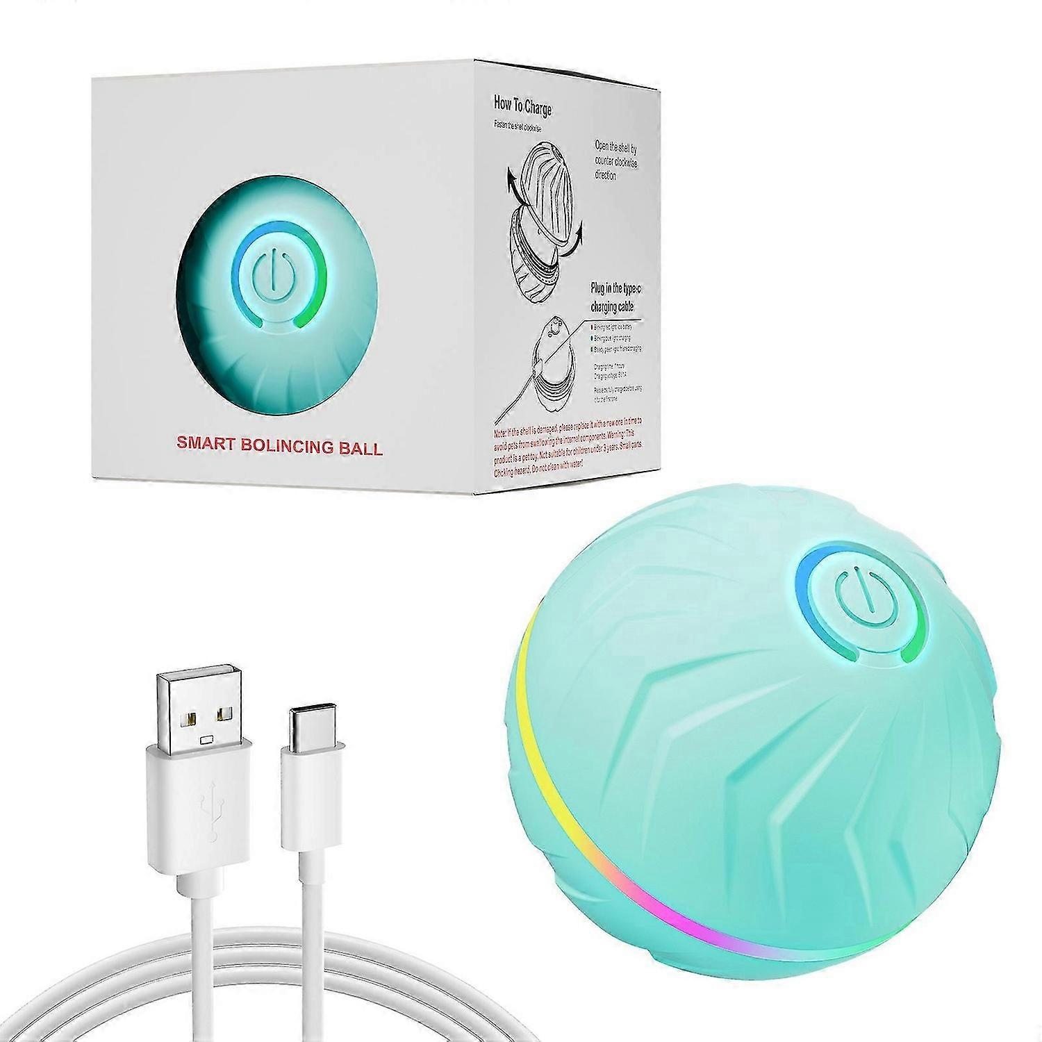 Smart Interactive Self-Rolling Dog Toy - Rechargeable Bouncing Ball for Indoor Play & Pet Exercise