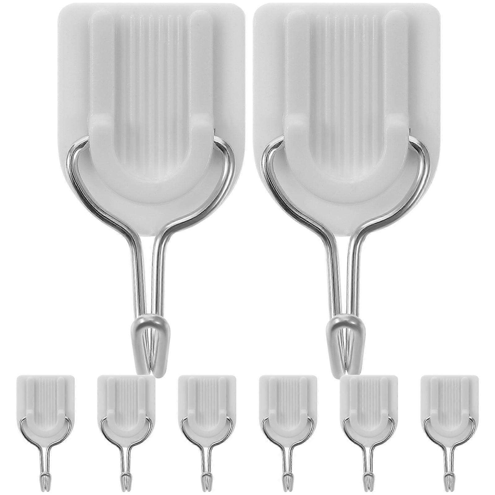 Adhesive Wall Hooks Clothes Hanger Hooks for Hanging 200Pcs White