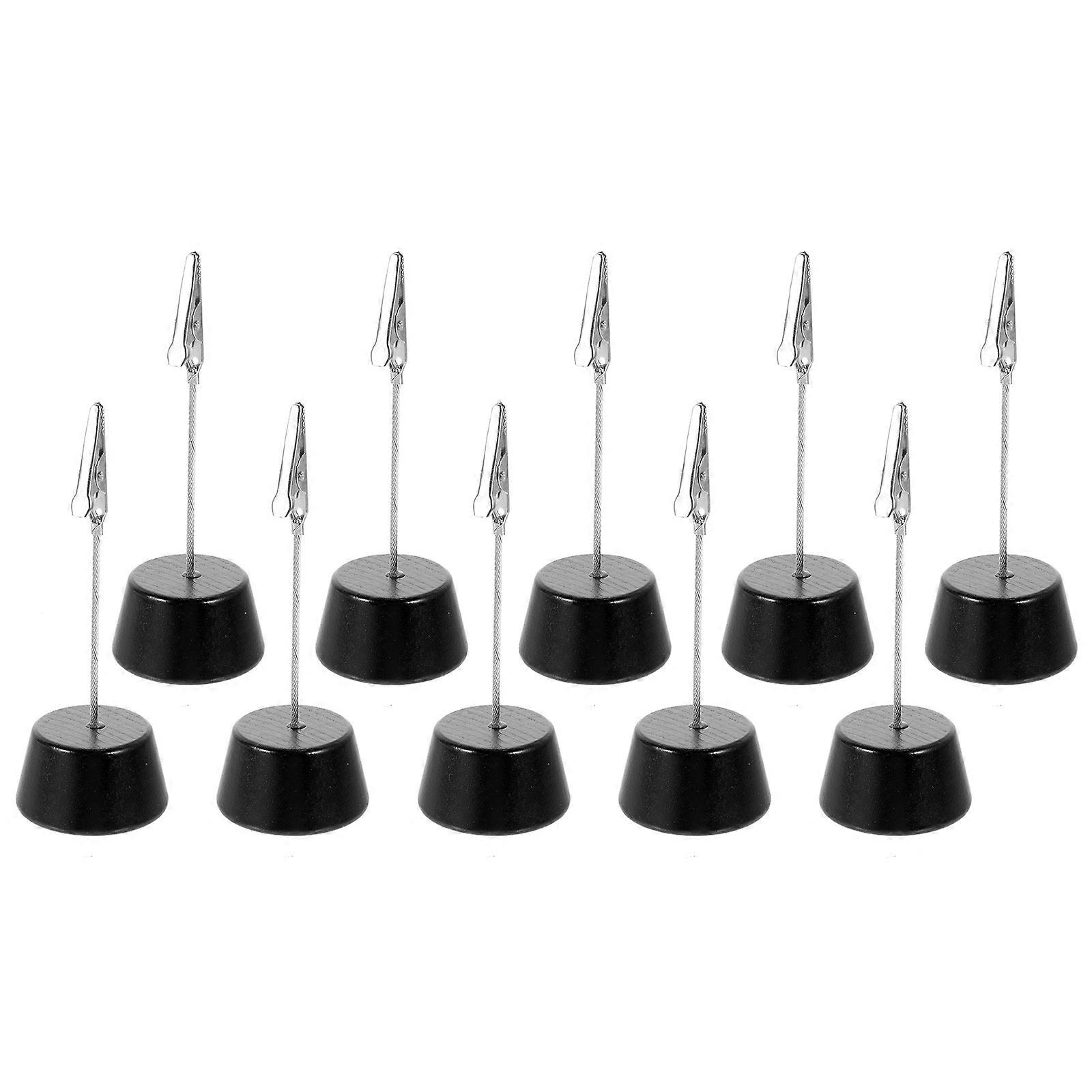 Black Rectangular Base Photo Holder Clip For Desktop Use In Weddings Charities And Christmas Parties 20Pcs