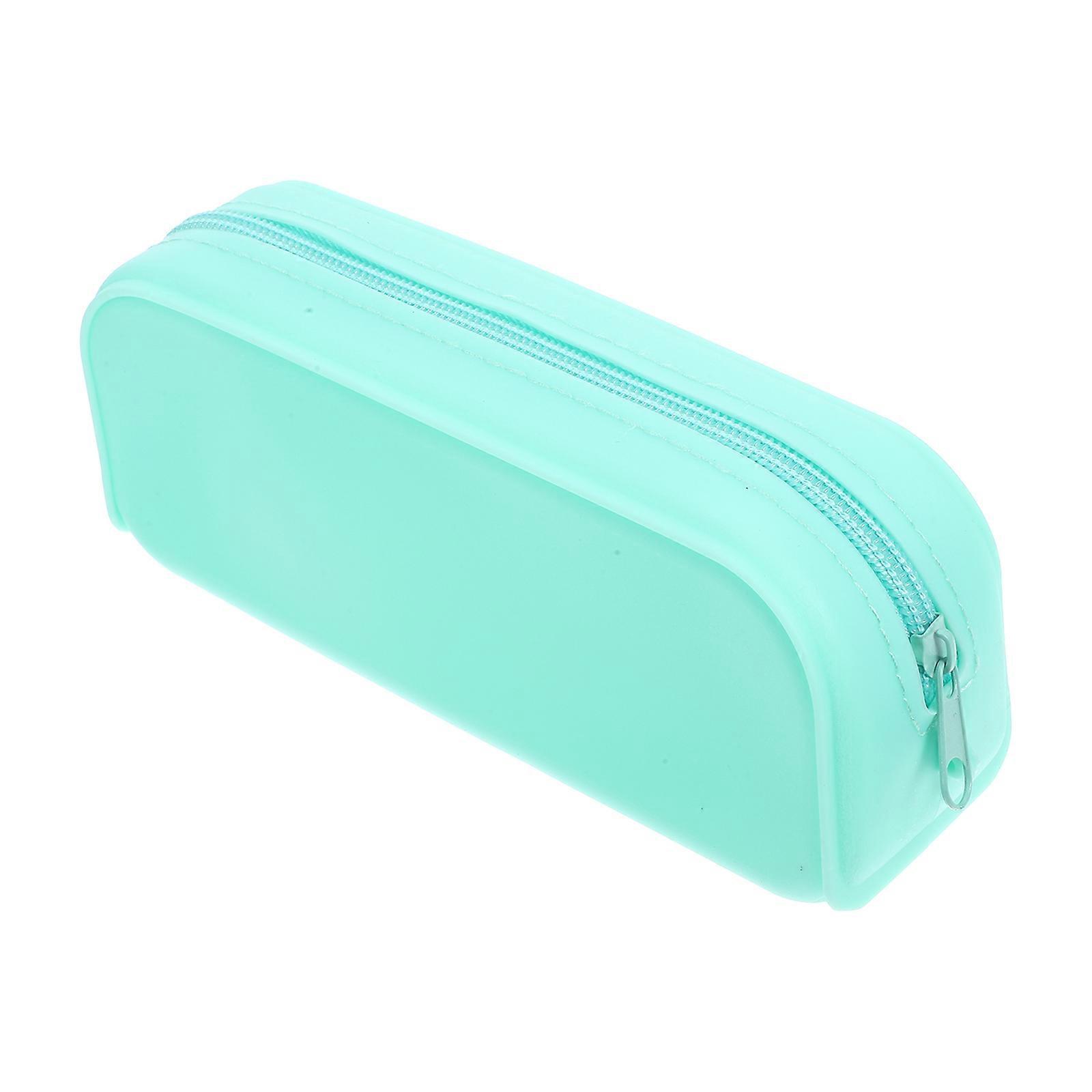 Large Capacity Silicone Makeup Organizer 3Pcs Tool Bag Perfect For Travel Stationery In Green Offering Efficient Storage