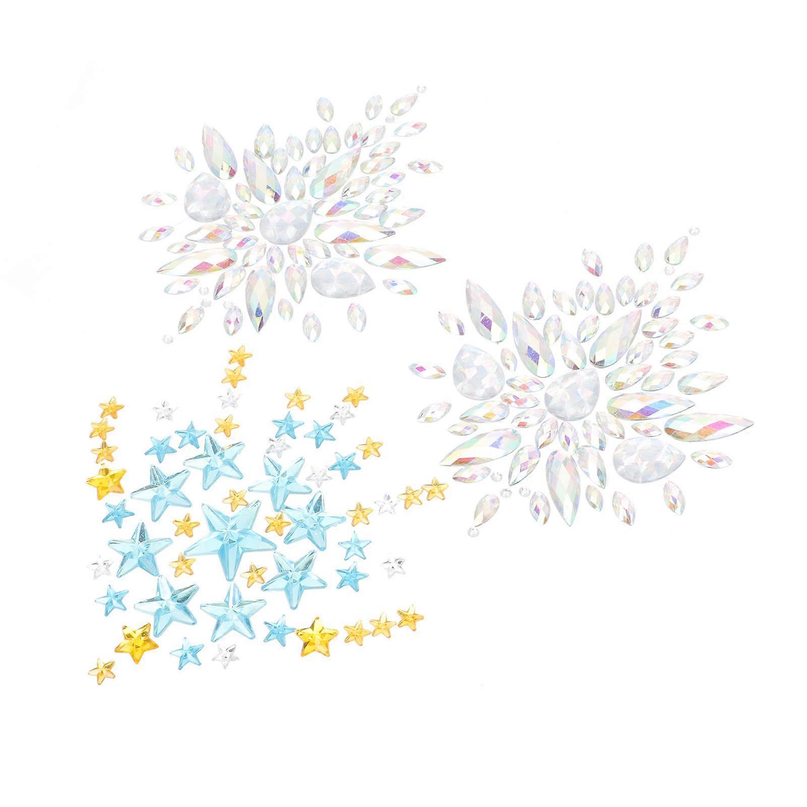 Body Jewels Breast Stick on Rhinestones Gems for 6Sets Assorted Color