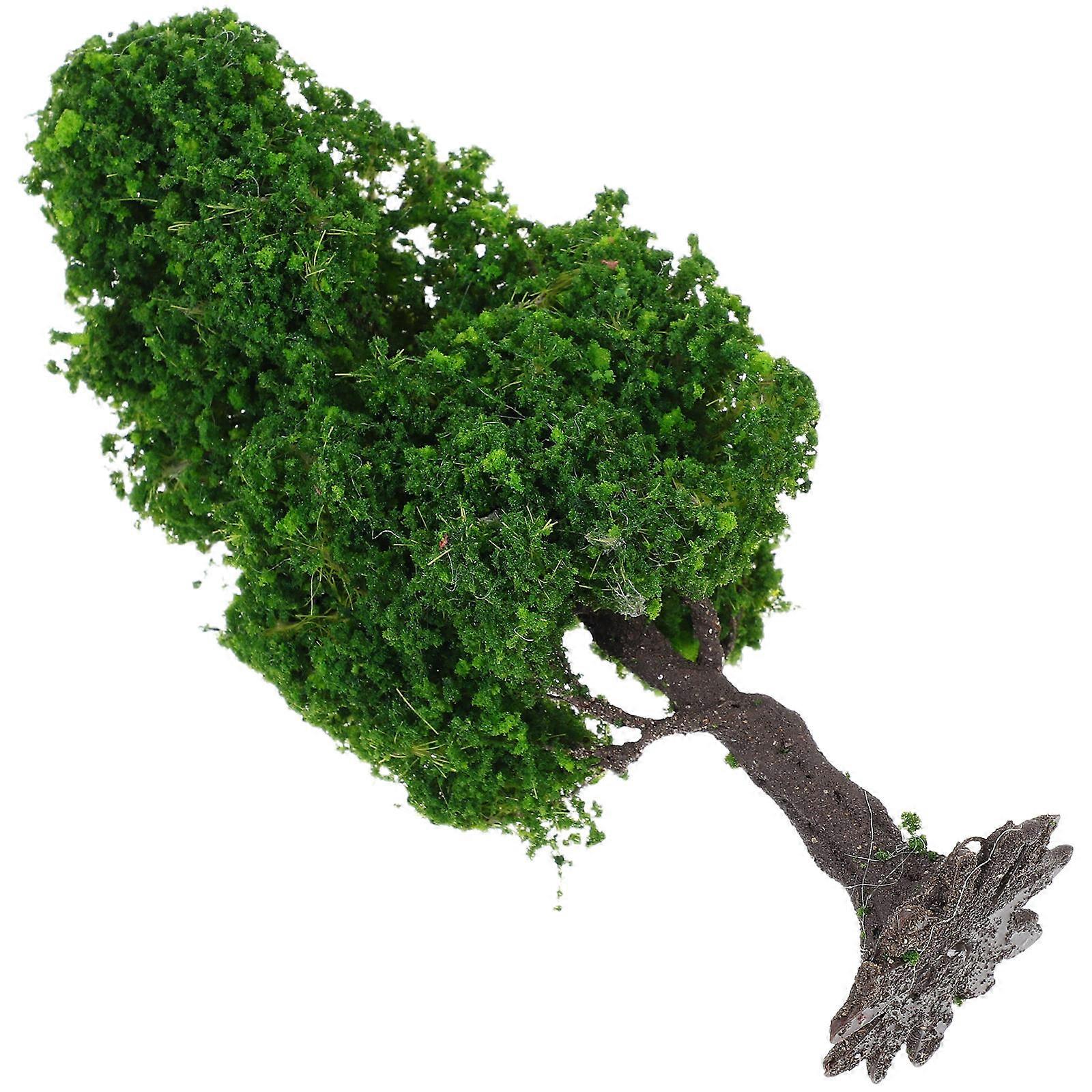 Mini Trees Model Prop for Decoration 2Pcs Realistic Green Diorama Tree